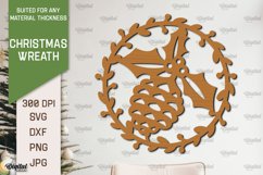 Christmas Wreath Laser Cut. Christmas Wall Decor SVG Product Image 1