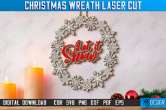 Christmas Wreath Laser Cut Bundle, Christmas Wall Hangers Product Image 4