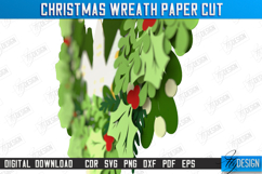 Christmas Wreath Paper Cut | Porch Decorating | Door Wreath Product Image 2