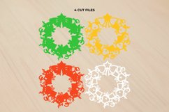 3D Papercut Deer and Bell Wreath with Star Bow Design Product Image 2