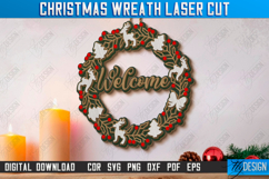 Christmas Wreath Laser Cut Bundle, Christmas Wall Hangers Product Image 9