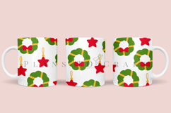christmas wreath coffee mug sublimation wrap glass mug wrap svg presized for 11oz and 15oz glass mug are sublimation files