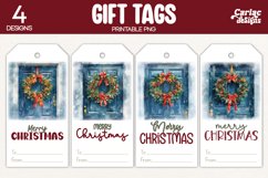 christmas wreath gift tags