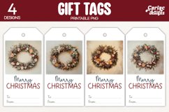 christmas wreath gift tags