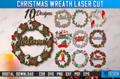 Christmas Wreath Laser Cut Bundle, Christmas Wall Hangers Product Image 1