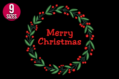 Christmas Wreath Machine Embroidery Design - 9 sizes Product Image 2