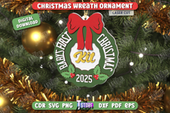 Christmas Wreath Ornament Laser Cut |Christmas Tree Toy| CNC Product Image 1