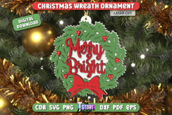 Christmas Wreath Ornament Laser Cut Bundle, Wooden Tree Toys Product Image 4