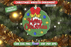 Christmas Wreath Ornament Laser Cut |Christmas Tree Toy| CNC Product Image 1