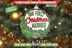 Christmas Wreath Ornament Laser Cut |Christmas Tree Toy| CNC Product Image 1