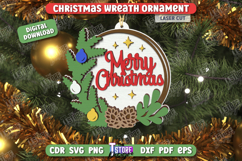 Christmas Wreath Ornament Laser Cut |Christmas Tree Toy| CNC Product Image 1