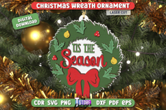 Christmas Wreath Ornament Laser Cut Bundle, Wooden Tree Toys Product Image 10