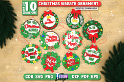Christmas Wreath Ornament Laser Cut Bundle, Wooden Tree Toys Product Image 1