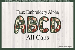 Christmas Wreath Faux Embroidery Alpha Sublimation Png Product Image 2