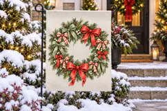 Vintage Christmas Wreath PNG, Red Bow Holiday Sublimation Product Image 3