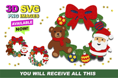 Christmas Wreath Elements 3D SVG Product Image 1