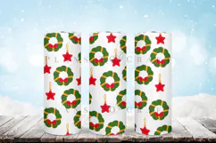 christmas wreath skinny tumbler sublimation wrap with high resolution and transparant background are for 20oz and 30oz skinny tumbler