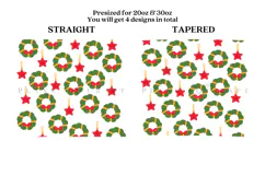 christmas wreath skinny tumbler sublimation wrap with high resolution and transparant background are for 20oz and 30oz skinny tumbler