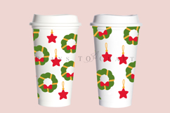 christmas wreath starbucks 16oz hot cup tumbler wrap svg presized template for tumbler grande suitable for cricut and silhouette