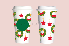 christmas wreath starbucks 16oz hot cup tumbler wrap svg presized template for tumbler grande suitable for cricut and silhouette
