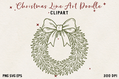 Vintage Hand-Drawn Christmas Illustration| Line Art Clipart Product Image 1