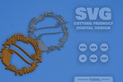 Christmas Wreath with Ribbon Banner Laser Cut Product Image 5