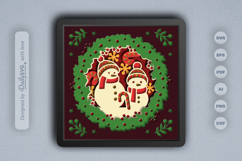 Christmas Wreath with Snowmans Layered Papercut Product Image 2