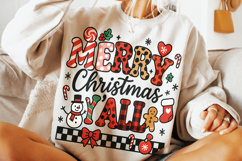 Merry Christmas Y&#039;all PNG, Holiday PNG, Xmas PNG, Santa PNG Product Image 1