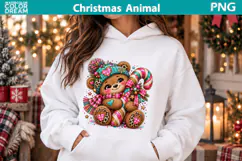 Christmas Bear Clipart | Whimsical Holiday Sublimation Product Image 2