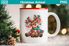 Christmas Reindeer Clipart | Whimsical Holiday Sublimation Product Image 3