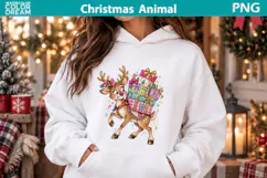 Christmas Reindeer Clipart | Cute Holiday Sublimation Product Image 2
