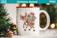 Christmas Reindeer Clipart | Cute Holiday Sublimation Product Image 3