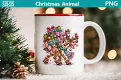 Christmas Reindeer Clipart | Holiday Gift Sublimation Product Image 3