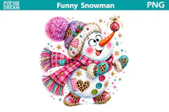 Funny Snowman Clipart | Cute Christmas Sublimation Product Image 1