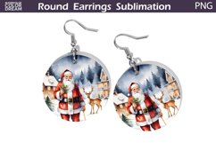 Christmas Round Earrings | Santa Claus Earring PNG Product Image 1