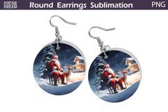 Christmas Round Earrings | Santa Claus Earring PNG Product Image 1