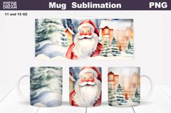 Christmas Mug Sublimation Design | Santa Mug Wrap Product Image 1