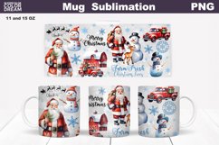 Christmas Mug Sublimation Design | Merry Christmas Mug Wrap Product Image 1