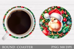 Cute Chicken Coaster Sublimation. Christmas Coaster Design Product Image 1