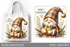 Christmas Gnome Tote Bag. Christmas Tote Bag Sublimation Product Image 1