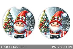 Christmas Gnome Car Coaster. Christmas Car Coaster Design Product Image 1