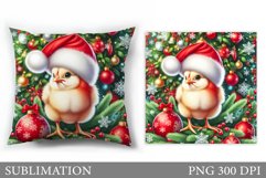 Christmas Chicken Pillow. Christmas Pillow Sublimation Product Image 1