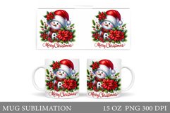 Cute Snowman Mug Design. Christmas Mug Sublimation Product Image 1