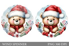 Cute Bear Wind Spinner. Christmas Wind Spinner Design Product Image 1