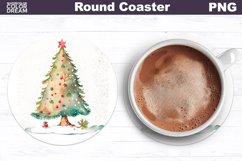 Christmas Coaster Sublimation | Christmas Tree Coaster PNG Product Image 1