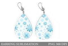 Snowflakes Earring Sulimation. Christmas Earring Design Product Image 1