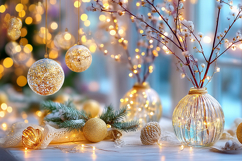 Christmas background colorful lights. High quality photo Product Image 1