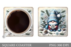 Christmas Gnome Coaster. Christmas Coaster Sublimation Product Image 1