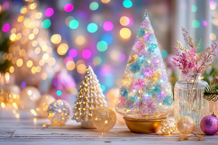 Christmas background colorful lights. High quality photo Product Image 1