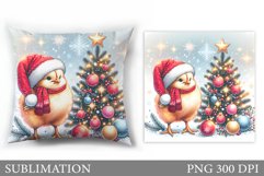 Christmas Chicken Pillow. Christmas Pillow Sublimation Product Image 1